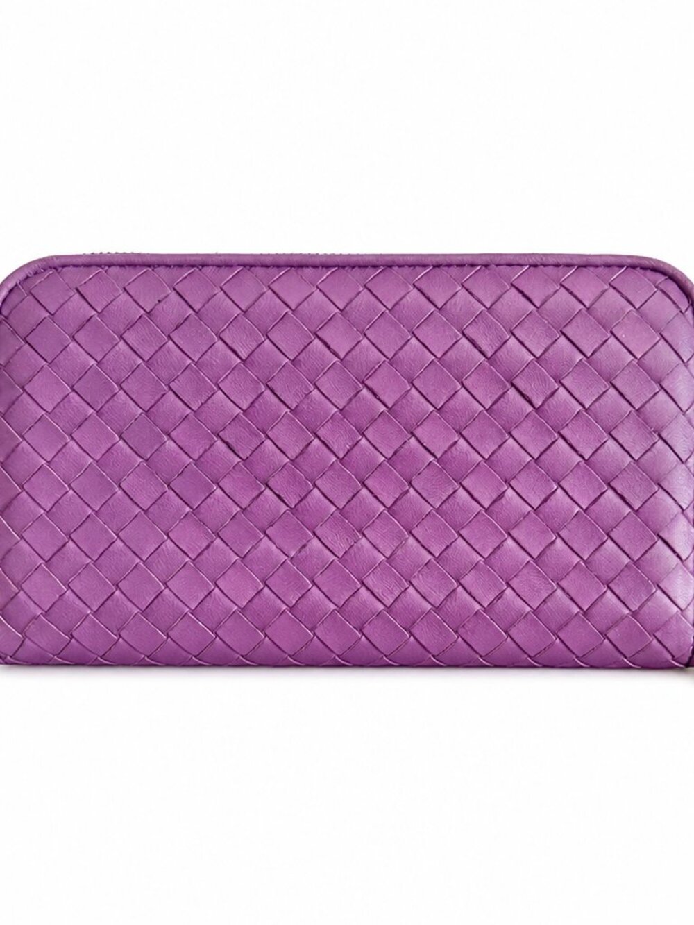 Bottega Veneta Purple Intrecciato Leather Zip-Around Wallet